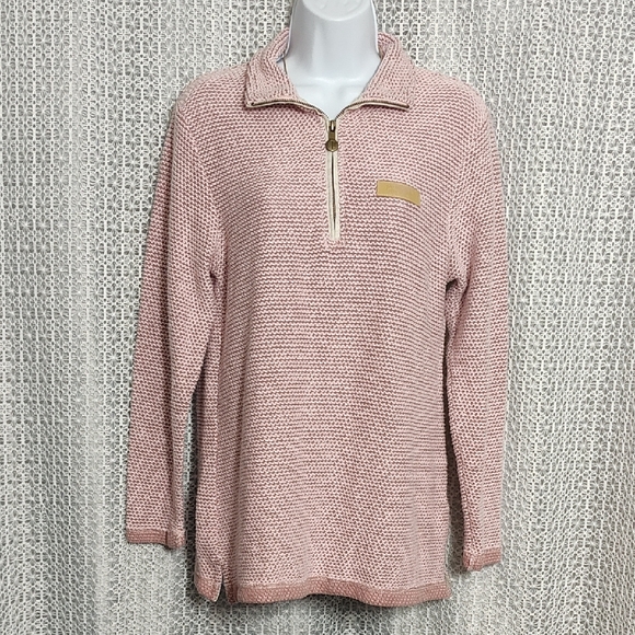 Jadelynn Brooke Textured Knit Sweater in Pink and Cream - Picture 2 of 14